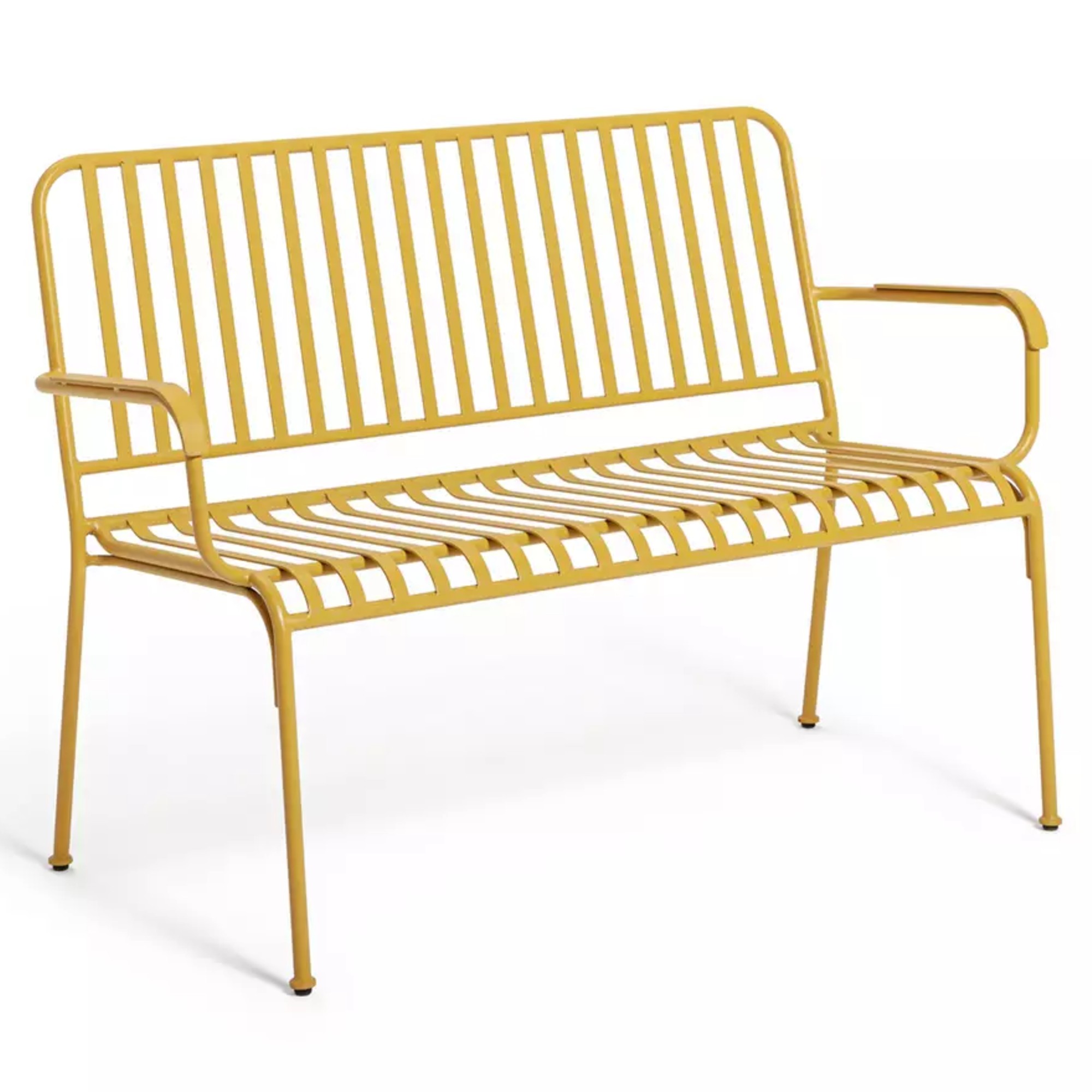 Habitat Indu 2 Seater Metal Garden Bench - Yellow
