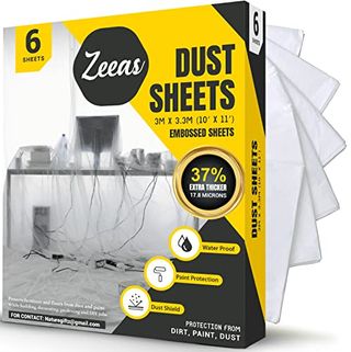 6 Pack Biodegradable Large Dust Sheets for Decorating & Painting | 3m X 3.3m X 0.7mil Plastic Dust Sheet for Furniture & Floor Protection - Disposable Sheet for Painting Heavy Duty(ds Bio-D Pack of 6)