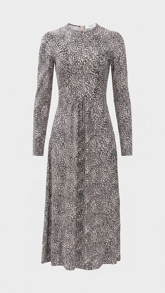 Charlize Cheetah Print Dress - Cream