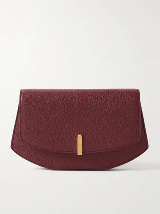 Florence Textured-Leather Clutch