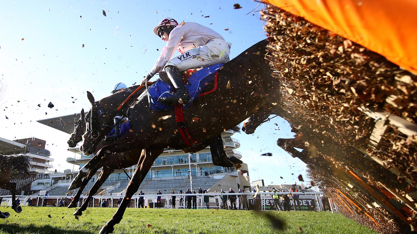 Horse racing podcast CHELTENHAM, ENGLAND - MARCH 16: Black Tears ridden by Jack Kennedy jumps a hurdle on the home straight first time round on the way to victory in the Close Brothers Mares' Hurdle (Grade 1) on Day One of the Cheltenham Festival at Cheltenham Racecourse on March 16, 2021 in Cheltenham, England. Sporting venues around the UK remain under strict restrictions due to the Coronavirus Pandemic as Government social distancing laws prohibit spectators inside venues resulting in events being held behind closed doors. (Photo by Michael Steele/Getty Images)