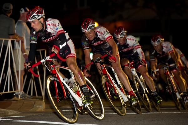 Team Kenda at the front looking to set up Luca Damiani for the sprint