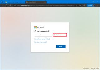 Create Microsoft email address