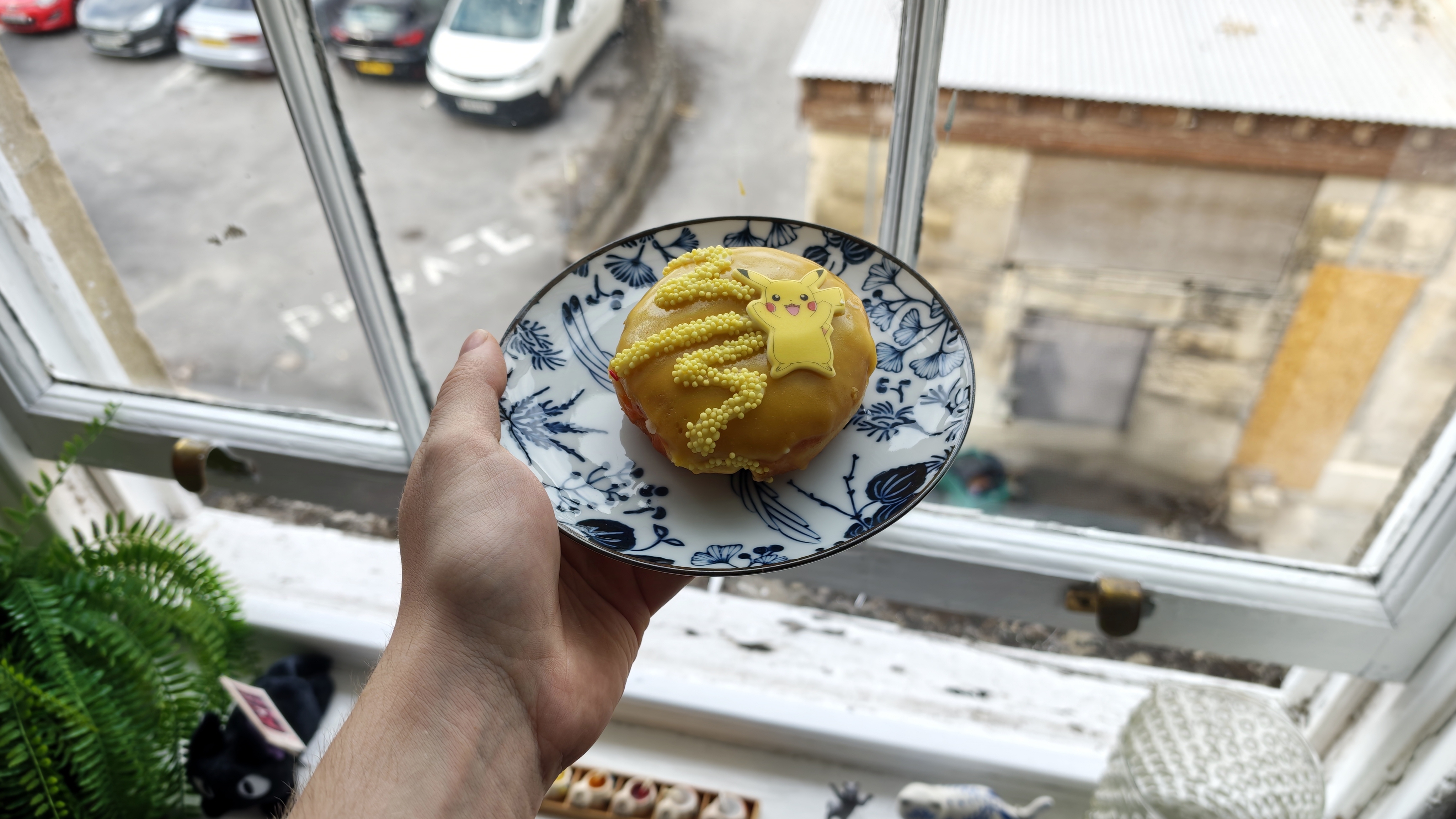 Pikachu donut from the Pok&amp;eacute;mon x Krispy Kreme collection