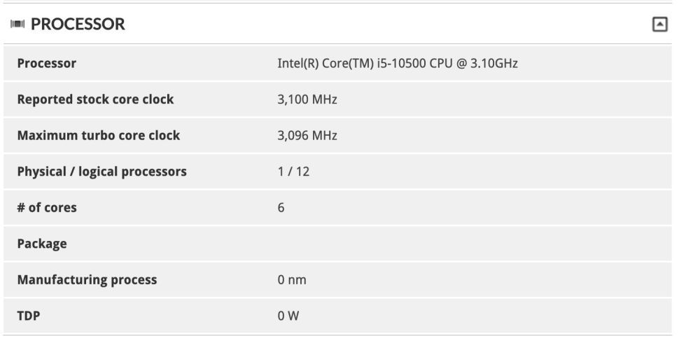 Intel Core i5-10500