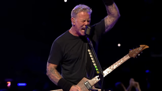 A picture of James Hetfield performing with Metallica