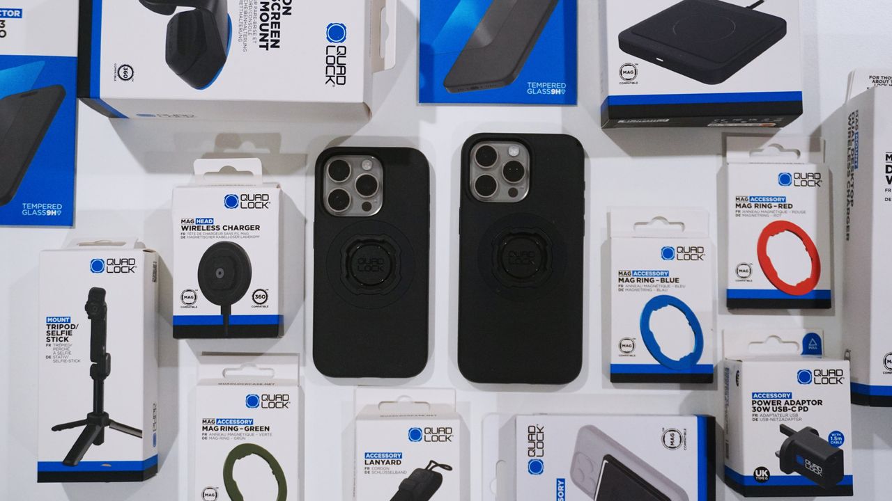 Quad Lock iPhone 15 Pro case and accessories straight
