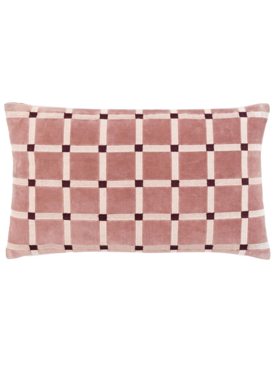 Aveline Velvet Cushion in Mauve