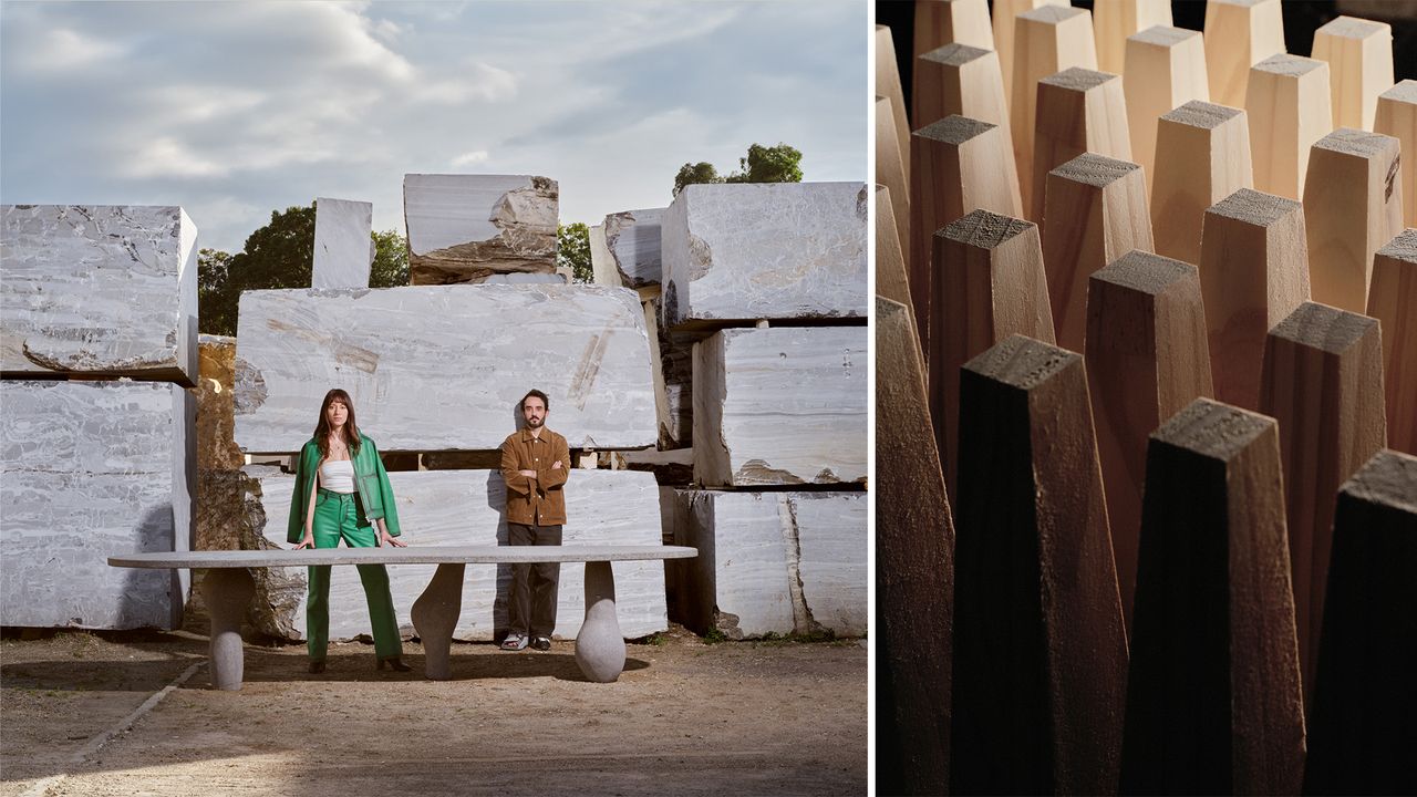 Agnes Studio at Guatemarmol, the largest stone quarry in Guatemala, with their &#039;Altar&#039; dining table