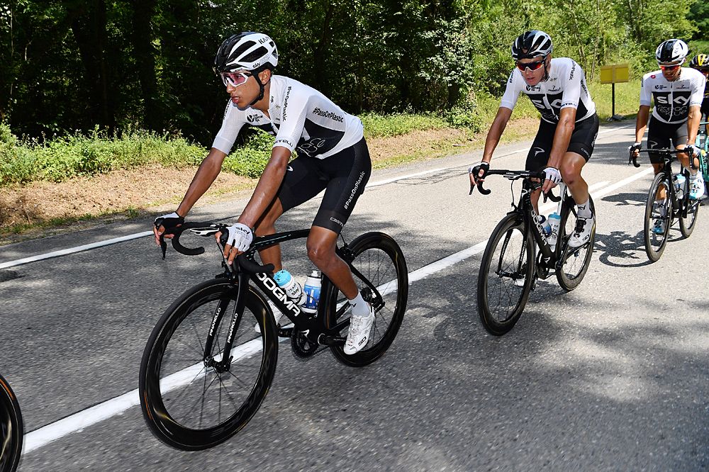 Team Sky in the field during stage 13