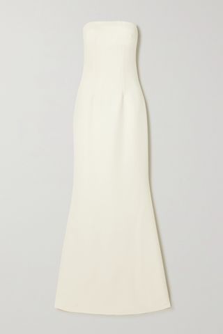 Strapless crepe gown