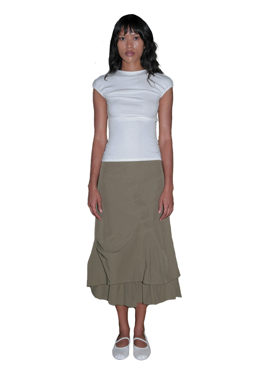 Geel midi skirt