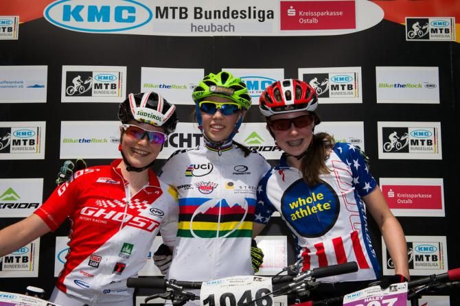 The junior women's podium