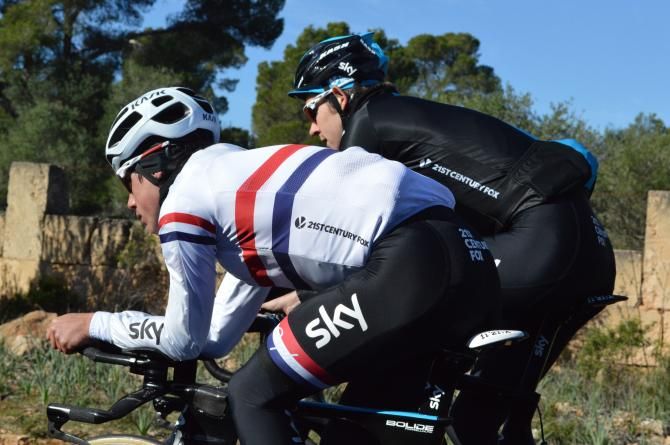 Peter Kennaugh (Team Sky) out on his time trial bike