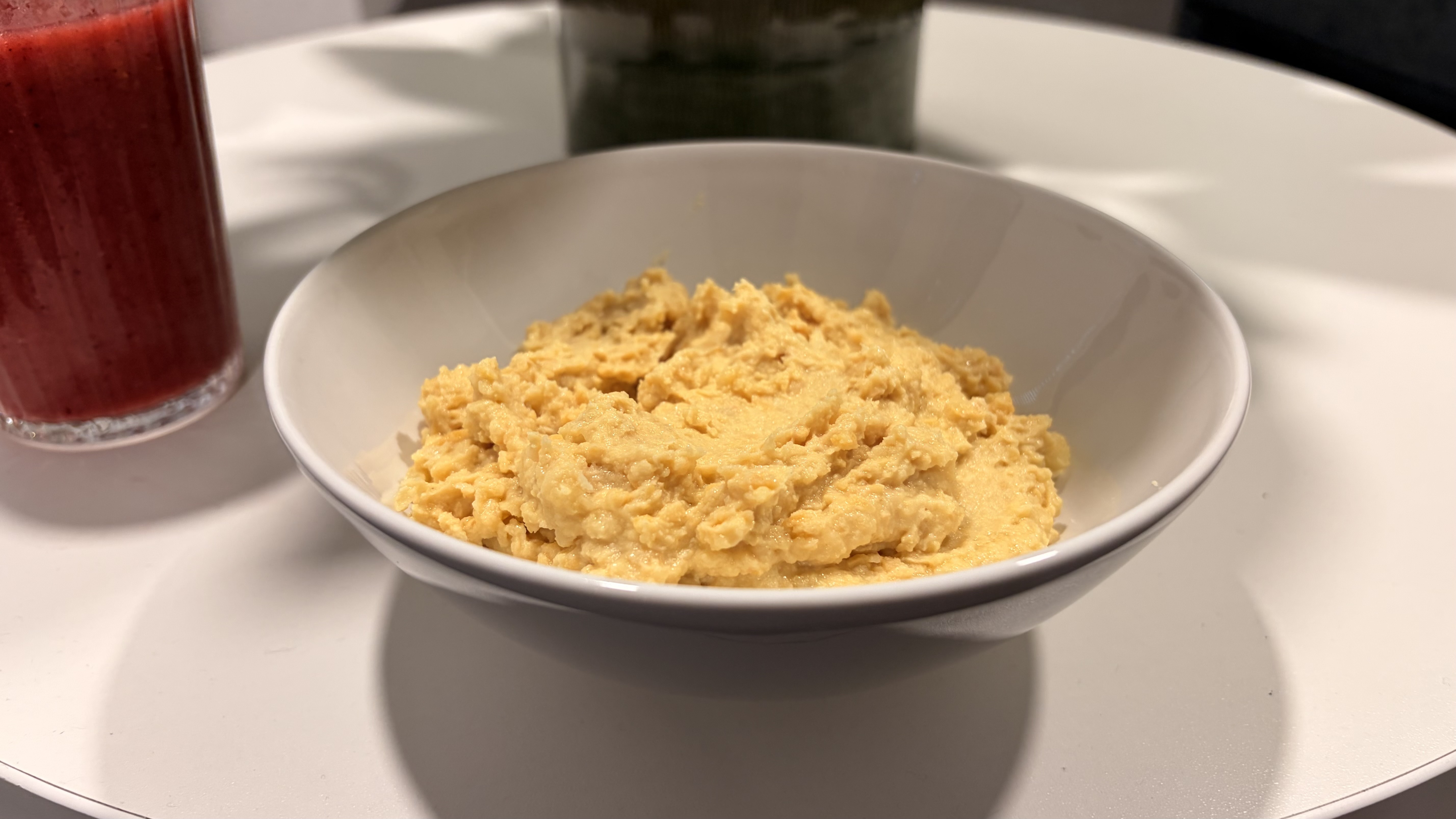 Hummus made using the Tribest Backspin Blender
