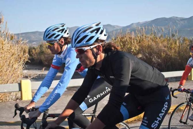 Thomas Dekker and Johan van Summeren (Garmin-Sharp) training in Greece