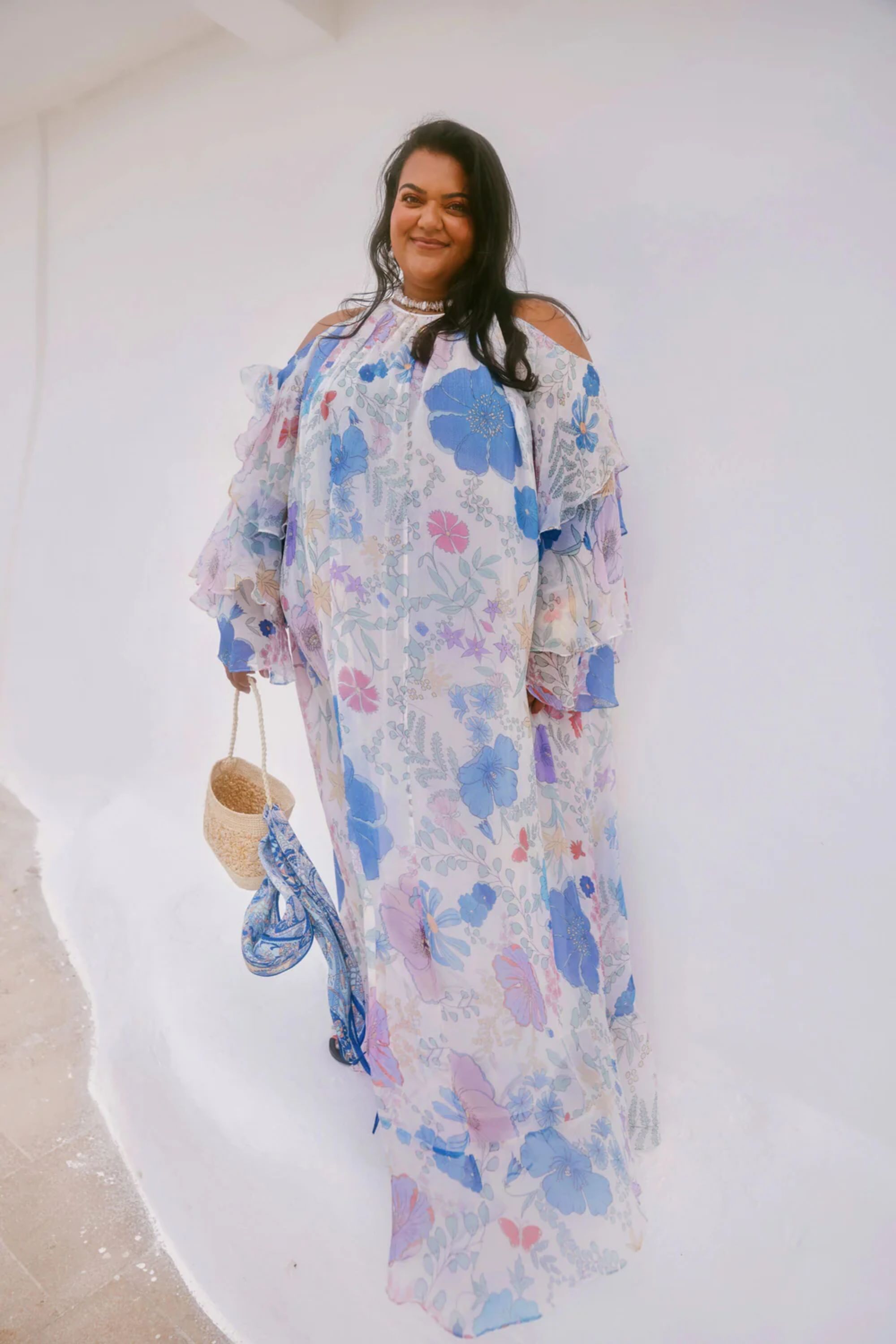 Niara Gown floral on Billie Bhatia 
