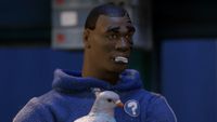Mike Tyson holding pigeon in Robot Chicken Adult Swim Special