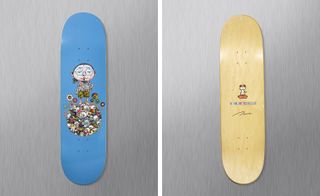 Two skate decks adorned by Murakami's art work