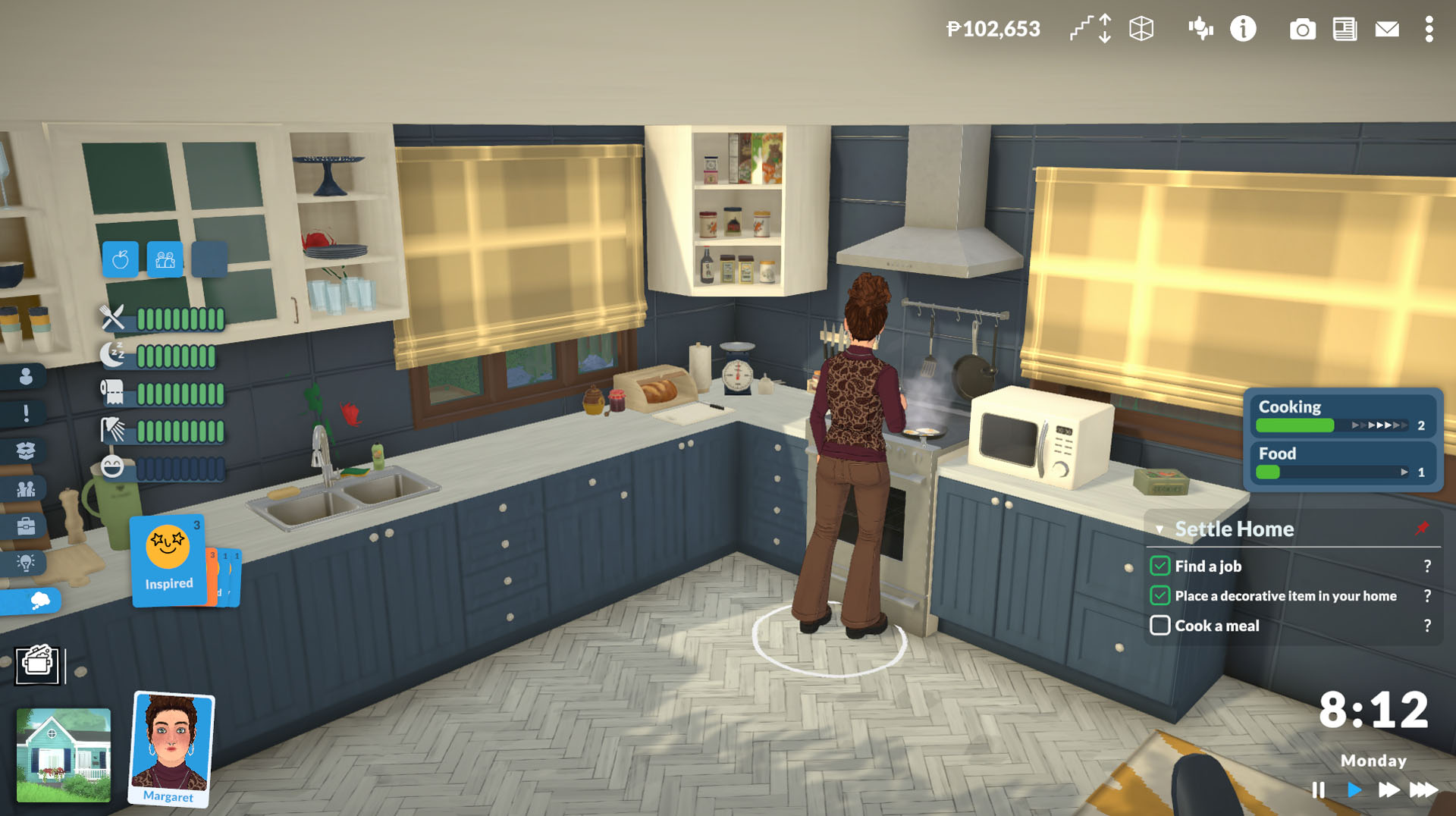 A character cooks on the stovetop in Paralives