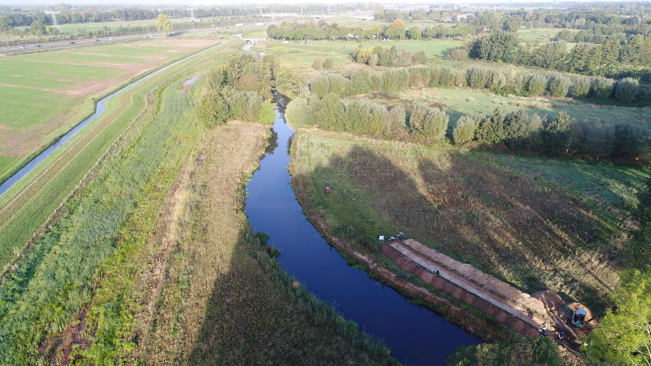 Archaeologists dug a trench alongside the Aa river in the Netherlands.