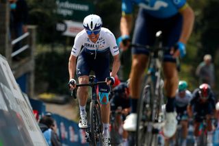 MUR DE HUY BELGIUM APRIL 21 Michael Woods of Canada and Team Israel StartUp Nation on arrival during the 85th La Fleche Wallonne 2021 Men Elite a 1936km race from Charleroi to Mur de Huy 204m FlecheWallonne on April 21 2021 in Mur de Huy Belgium Photo by Bas CzerwinskiGetty Images