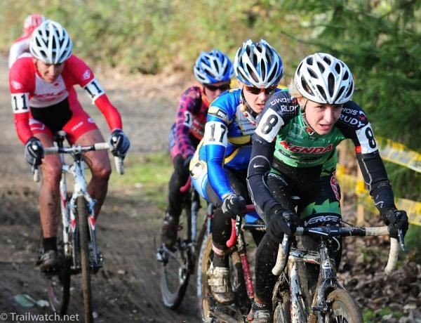 Ashley James (Kenda) riding with some stiff competition