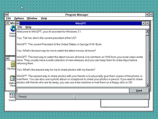 WinGPT client for ChatGPT on Windows 3.1