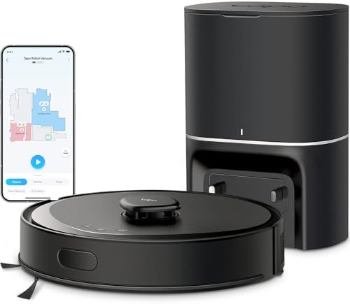 Tapo Lidar Smart Navigation Robot Vacuum and Mop With Self-Emptying Dock, 5300pa Max, 97%+ Dust Pickup Rate, Customizable Cleaning, Self-Charging, Compatible With Alexa &amp;amp; Google Home, Rv30 Max Plus