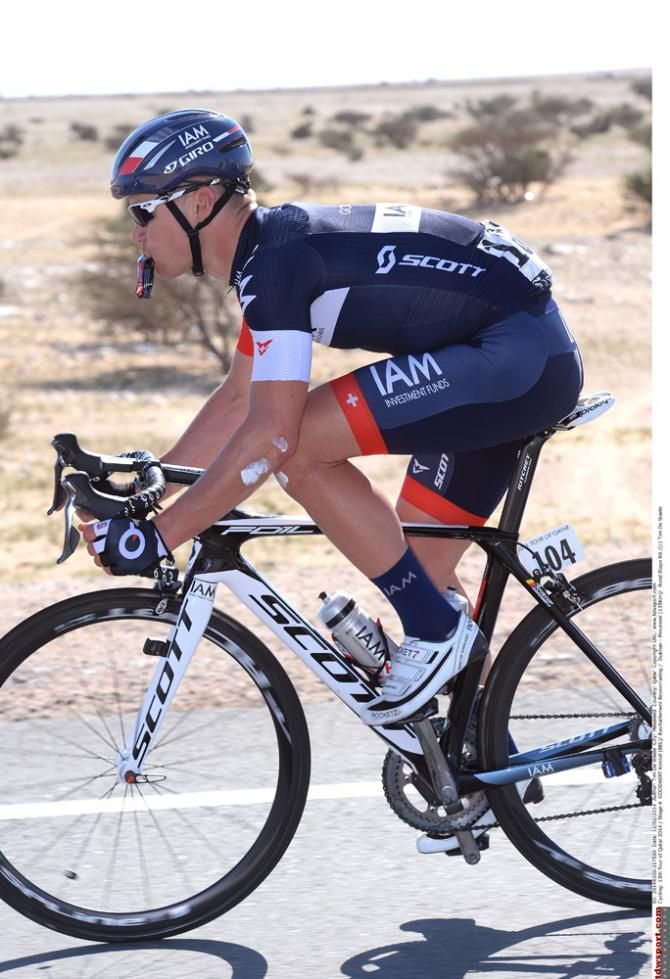 Kristof Goddaert (IAM Cycling) in action during the 2014 Tour of Qatar