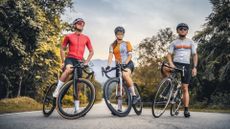 Portrait Asian Chinese Cyclist in Rural Scene with cool attitude