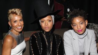 NEWARK, NJ - MARCH 28: (L-R) Adrienne Banfield-Jones, Erykah Badu and Willow Smith pose backstage at "Black Girls Rock!" BET Special at NJPAC – Prudential Hall on March 28, 2015 in Newark, New Jersey. (Photo by Bennett Raglin/BET/Getty Images for BET)