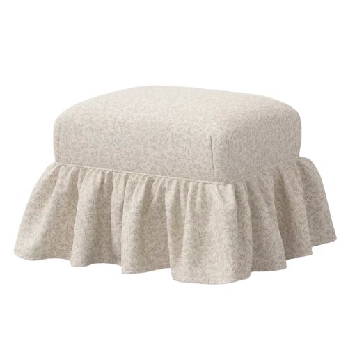 Ruffle Skirt Ottoman in Marisha Vine Mauve