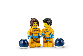 Lego Education will send four intrepid minifigures, including Kate and Kyle shown here, around the moon on NASA's Artemis 1 lunar mission in 2022.