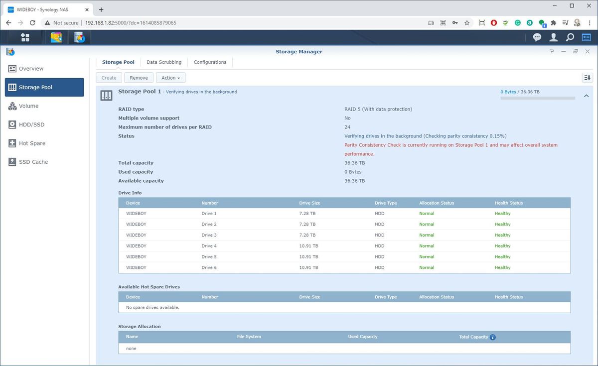 Synology DSM interface
