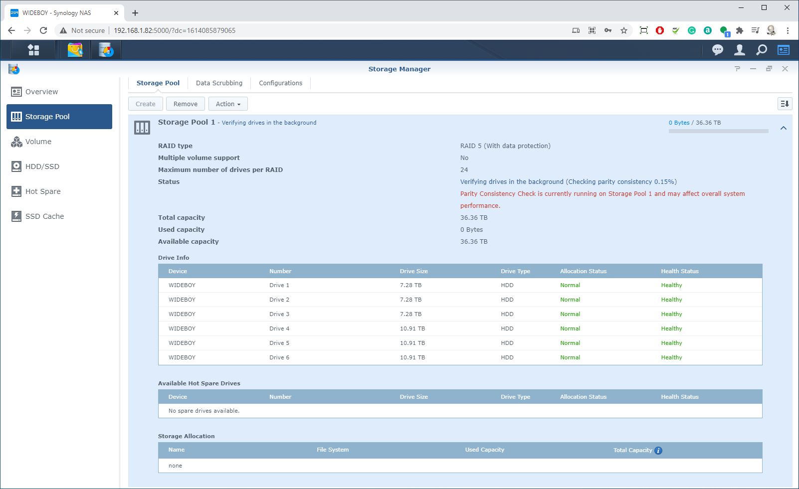 Synology DSM interface