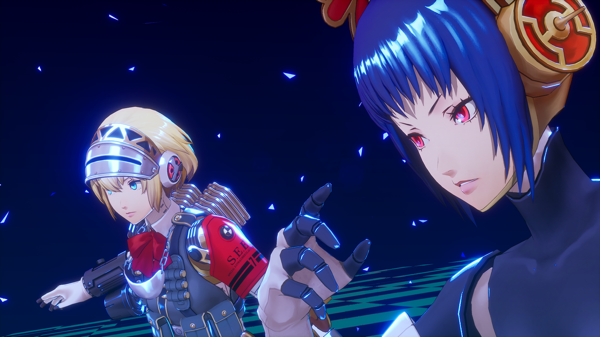 Aigis and Metis about to perform an all-out attack in Persona 3 Reload Episode Aigis