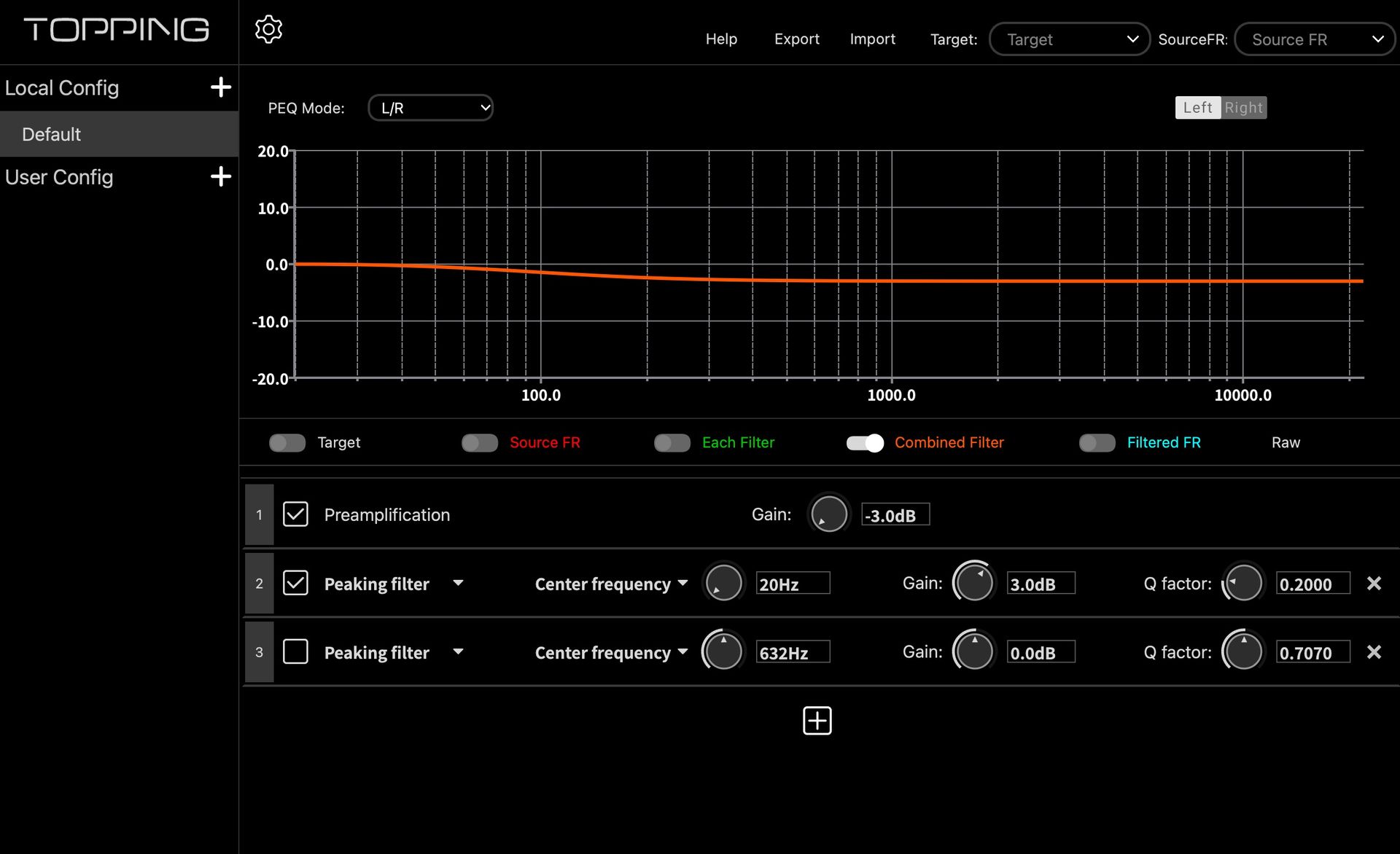 Screenshot of the Topping DX1 II DAC EQ