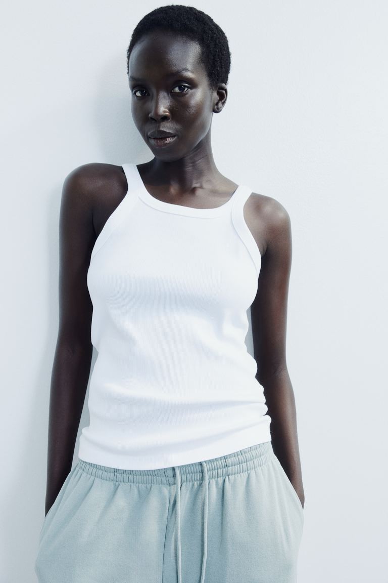 Débardeur Femme Avec Soutien-gorge Intégré - Coton Confortable, Lavable Machine, Blanc
