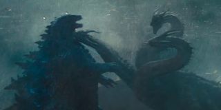 Godzilla fighting the three-headed King Ghidorah