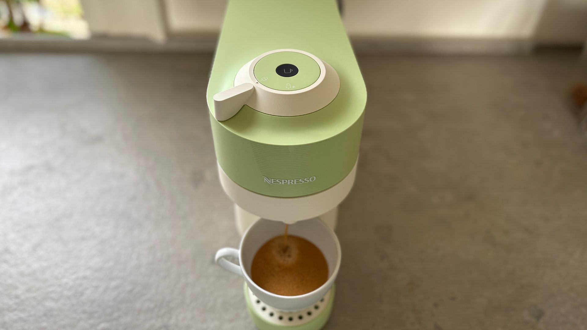 Special coffee made in the Nespresso Vertuo Pop Pistachio