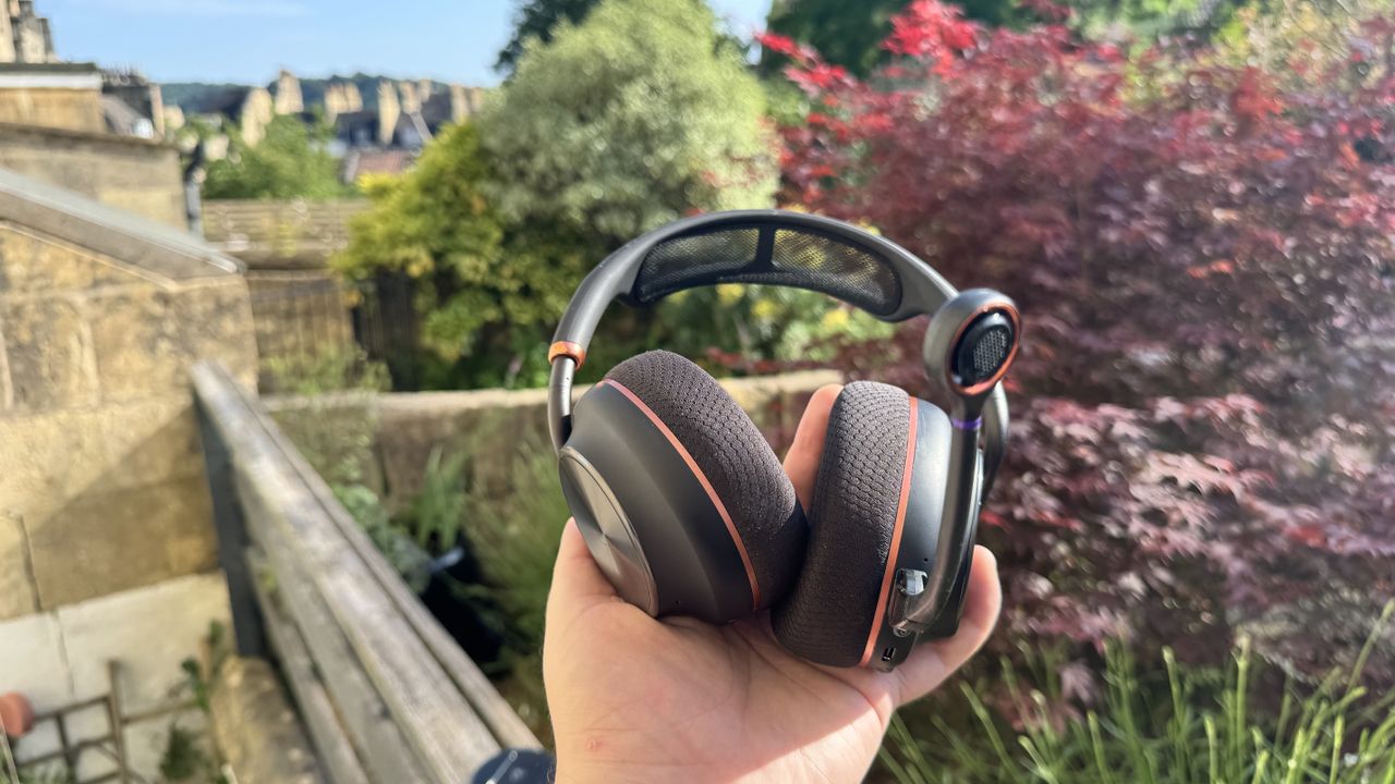 The Turtle Beach Stealth Pro II from the bottom, outside