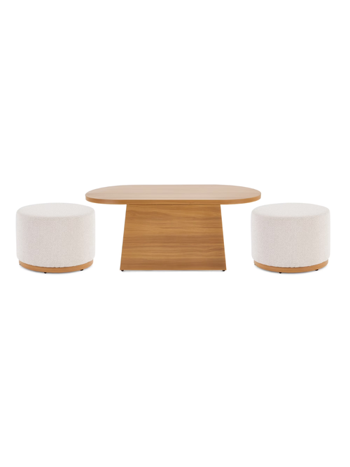 Juliet Outdoor Coffee Table and 2 Ottomans