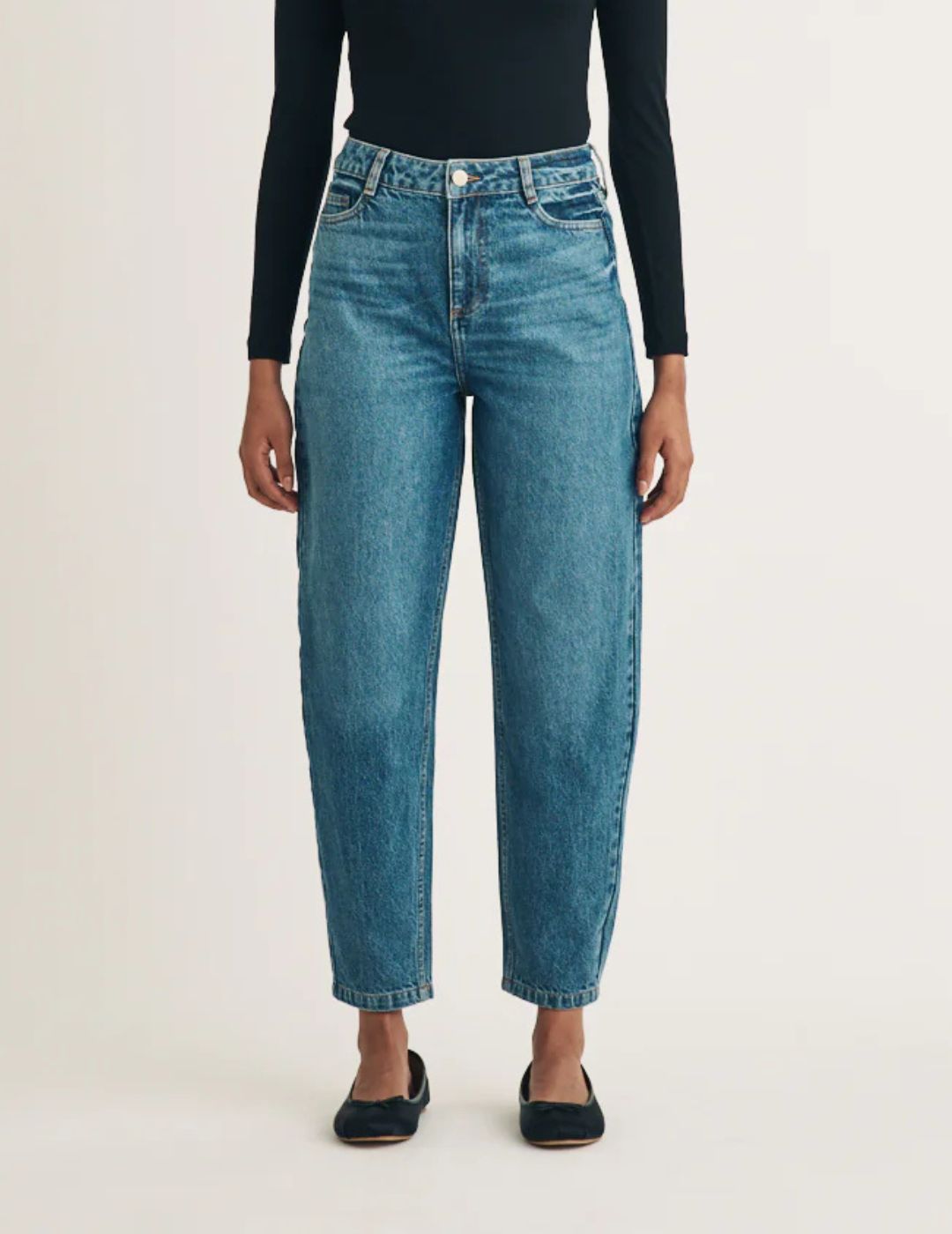 Nobody's Child , Mid Wash High Rise Barrel Leg Jeans