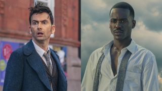 Press images of David Tennant as the 14th Doctor and Ncuti Gatawa as the 15th Doctor in Doctor Who.
