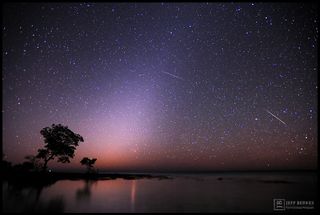 Photographer Jeff Berkes took this image of the zodiacal light and two Quadrantid meteors over the Florida Keys in 2012. Read the full story.