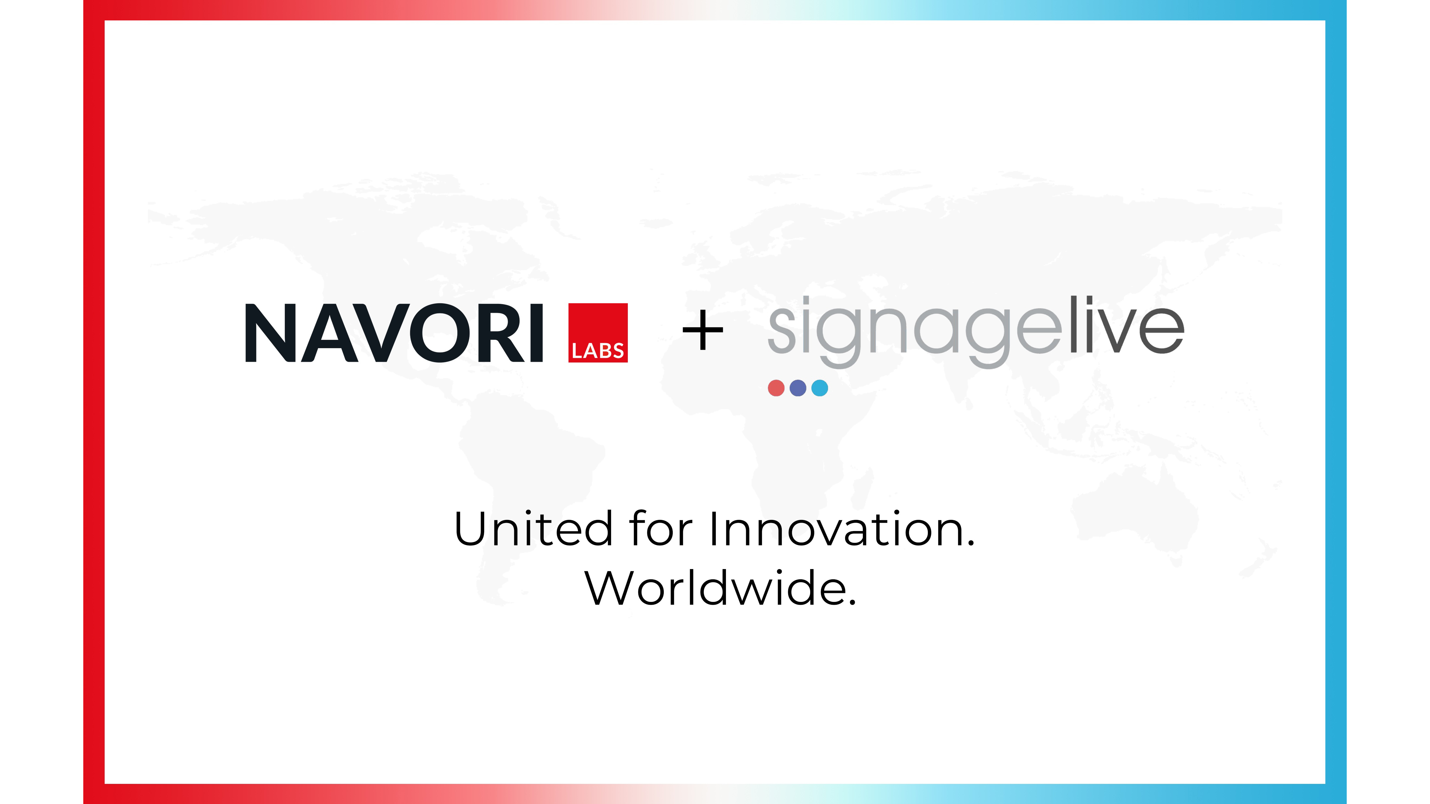 The Navori Labs and signagelive logos. 