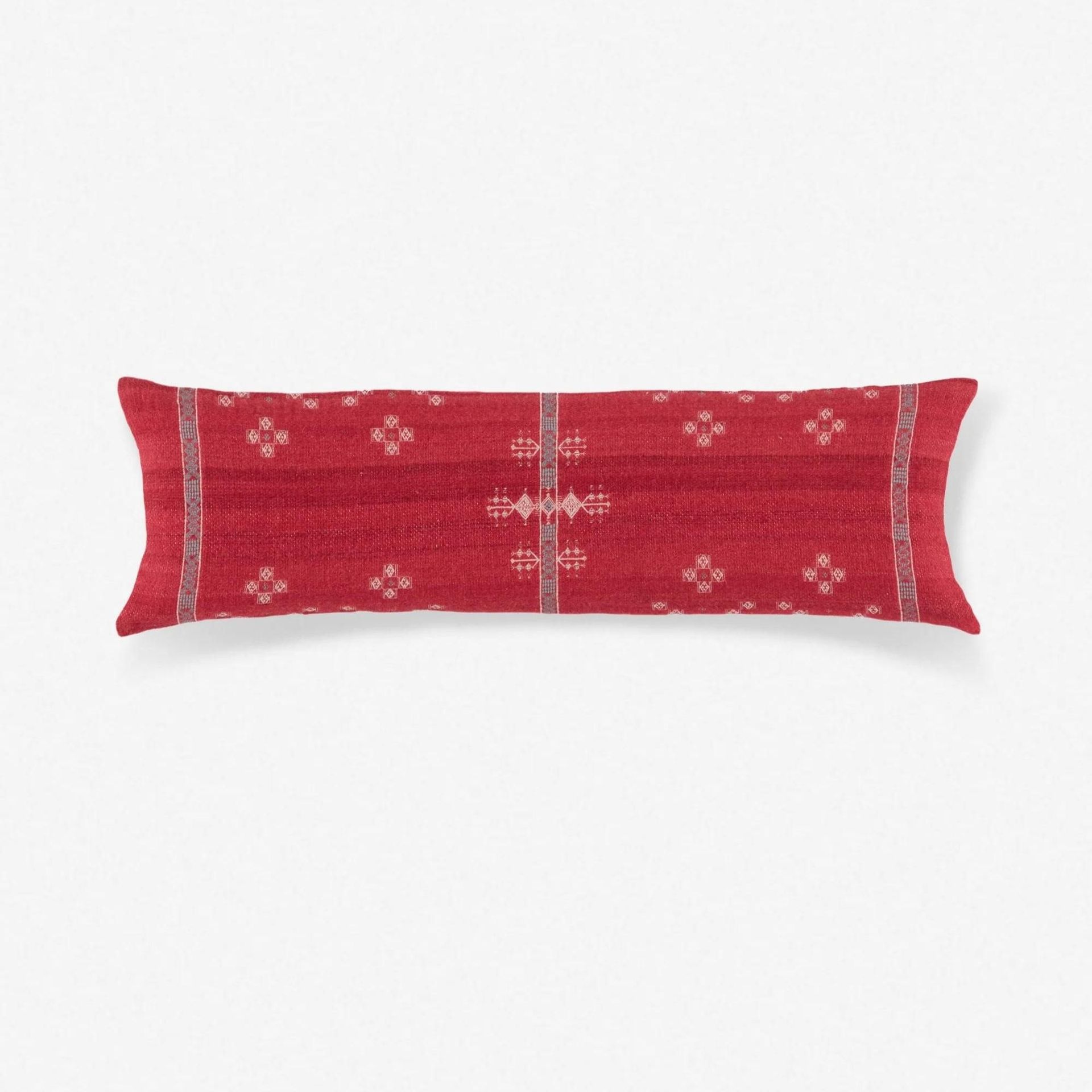 Lulu and georgia red woven cushion