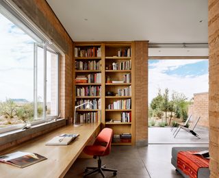 Study with a view at house in Marfa
