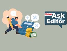 Ask the Editor logo with man using calculator with pencil under arm